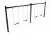 8-foot-high Elite Single-Post Swing Set with Two Bays - Brick Red- Surplus