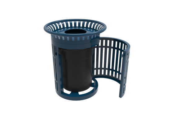 32-Gallon Square Expanded Metal Trash Can with Liner & Lid