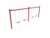 8-foot-high Elite Single-Post Swing Set with Two Bays - Brick Red- Surplus